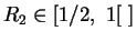 $\displaystyle R_2\in[1/2,~1[~]$